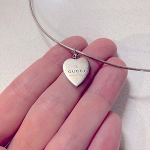Gucci upcycled heart charm necklace